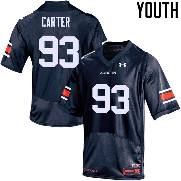 Auburn Tigers Youth Tyler Carter #93 Navy Under Armour Stitched College NCAA Authentic Football Jersey AWS3774NZ
